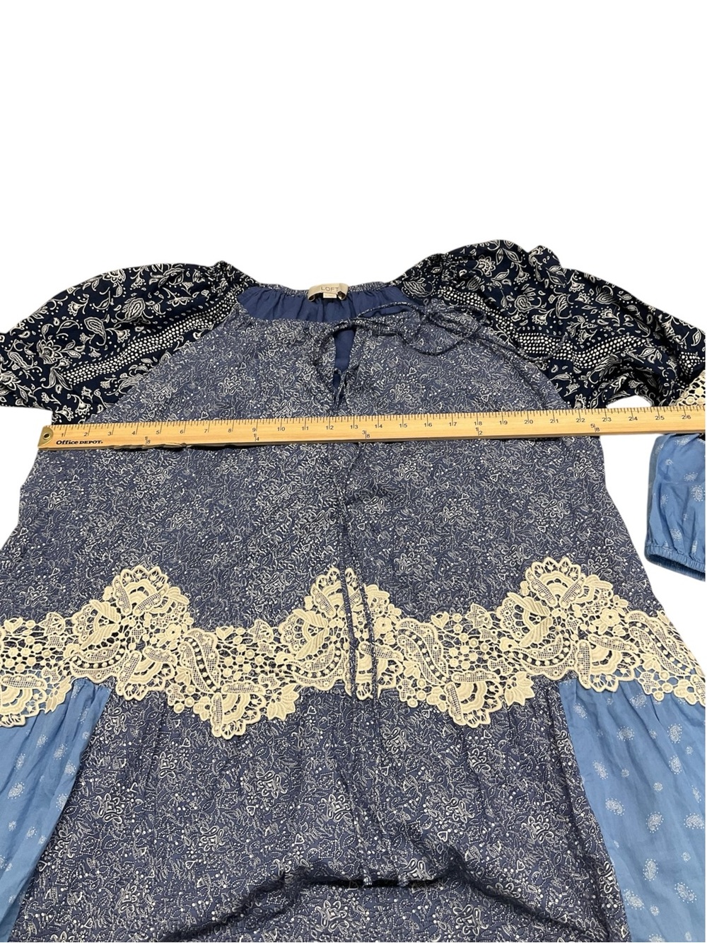 Ann Taylor Loft paisley lace tie dress L - Picture 7 of 12